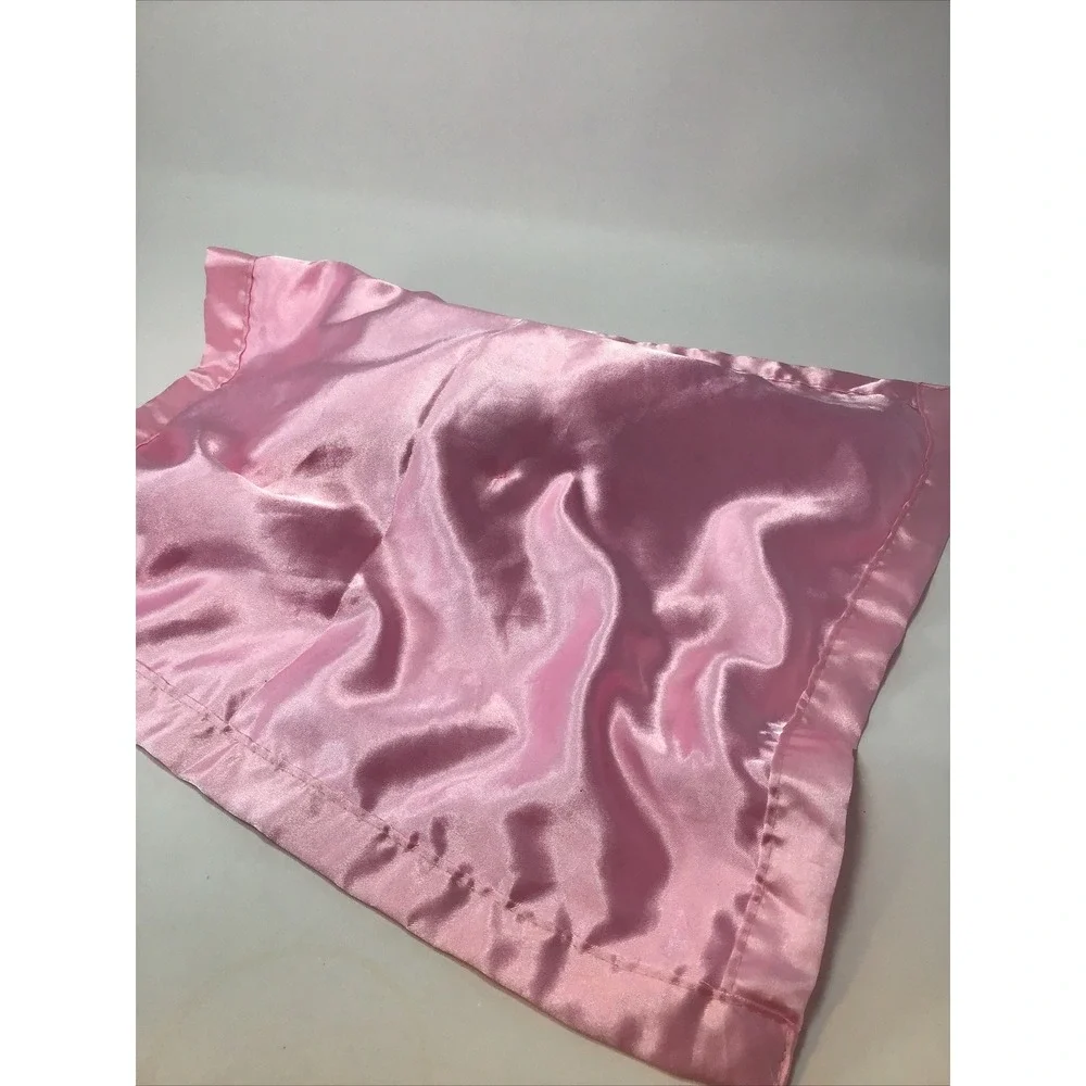 Pink Bunny Rabbit Baby Lovey Minky Dots Satin Trim Security Blanket 16